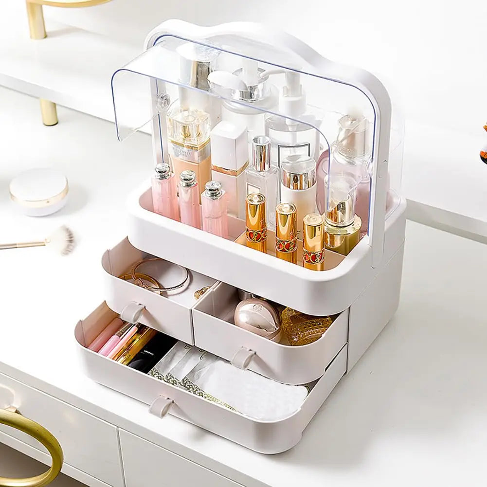 Coffret maquillage anti-poussière : rangement propre & ordonné