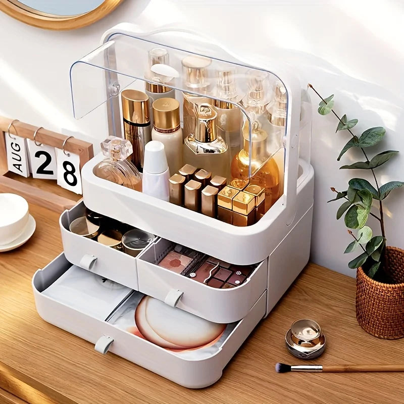Coffret maquillage anti-poussière : rangement propre & ordonné