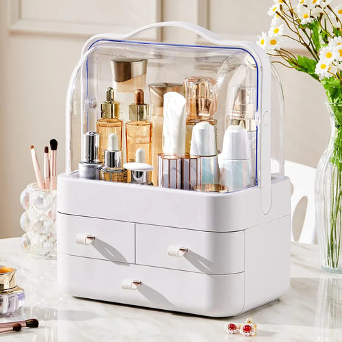 Coffret maquillage anti-poussière : rangement propre & ordonné