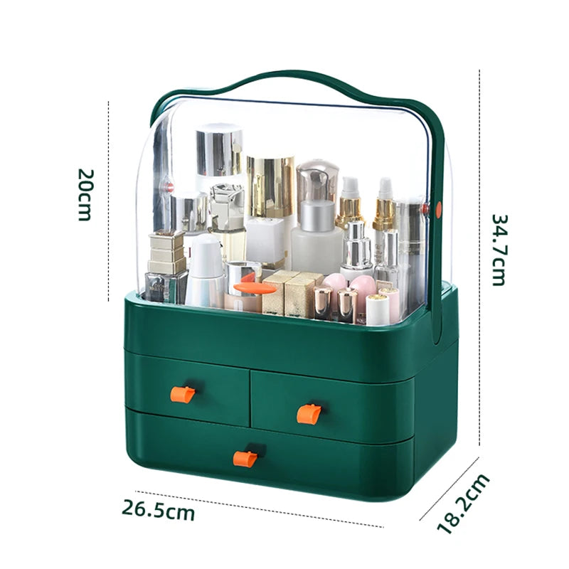 Coffret maquillage anti-poussière : rangement propre & ordonné